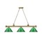 Z-Lite Cordon 3 Light Billiard, Rubbed Brass & Green 2306-3RB-PGR - alternate 2